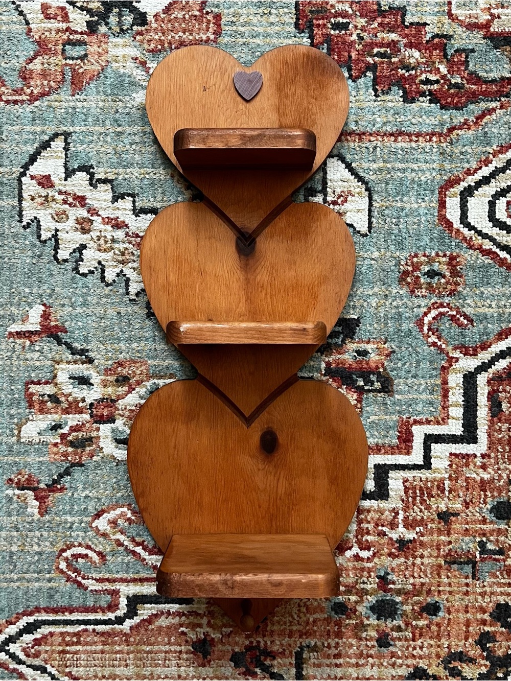Vintage wood Heart-Shaped Wall Shelving Home Decor